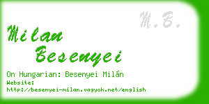 milan besenyei business card